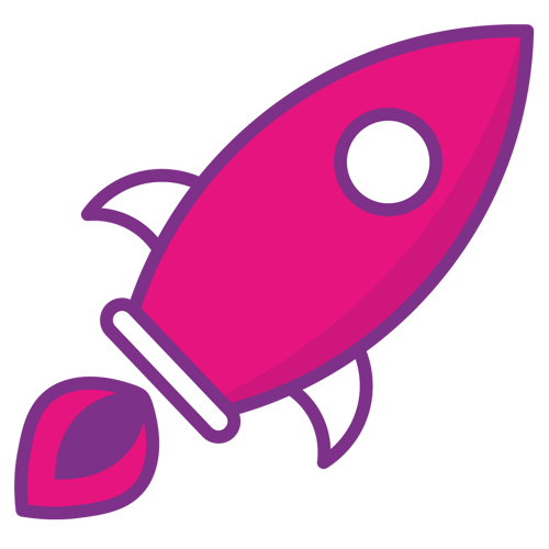 CAE rocket emoji - pink