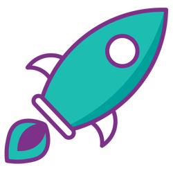 CAE rocket emoji - teal